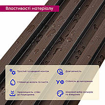Рейка декоративна WPC стінова горіх 3000х160х23мм SW-00001535, фото 5