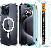 Комплект для iPhone 16 Pro Max: Фірмовий чохол Spigen і фірмове захисне скло Spigen, ACS06861