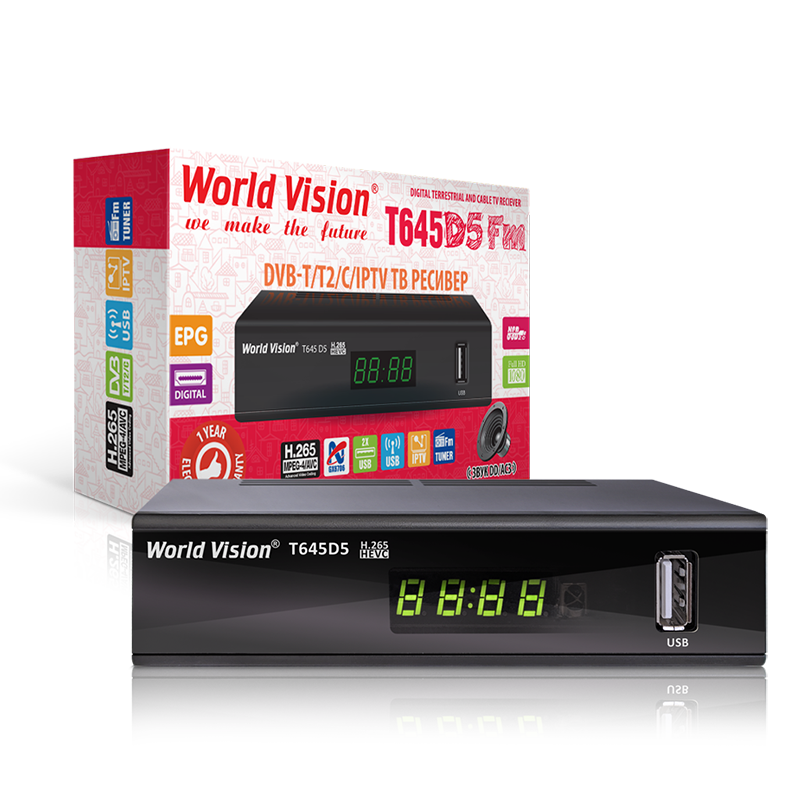 World Vision T644D5 FM - Т2 Тюнер DVB-T2/C + FM радіо