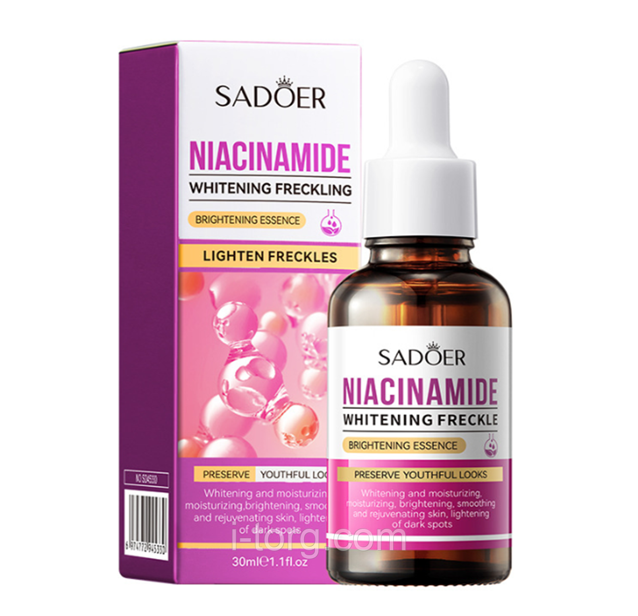 Сироватка для обличчя з ніацинамідом від ластовиння та пігментації SADOER, 30 мл.