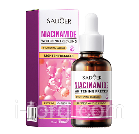 Сироватка для обличчя з ніацинамідом від ластовиння та пігментації SADOER, 30 мл., фото 1