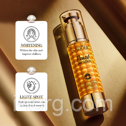 Емульсія для обличчя з частинками золота 24К SADOER, 60г., фото 1