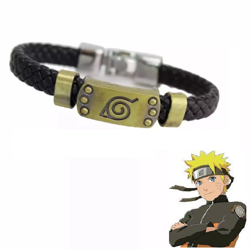 Плетений браслет аніме Наруто Hatake Kakashi символ Прихованого аркуша, фото 1