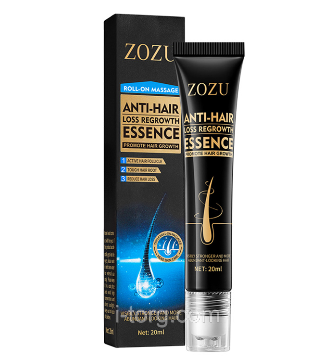 Есенція проти випадання та росту волосся з масажним роликом Zozu Anti Hair Loss Essence, 20 мл