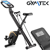 Велотренажер Gymtek FX800 магнитный складной с эспандерами Золотой для дома