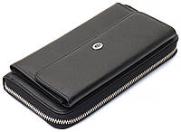 Чорний багатофункціональний гаманець-клатч із натуральної шкіри ST Leather ST027-1