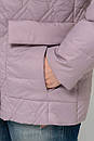 Весняна куртка - жакет великого розміру Стейсі пудра 48 50 52 54 56 58 розмір, фото 5