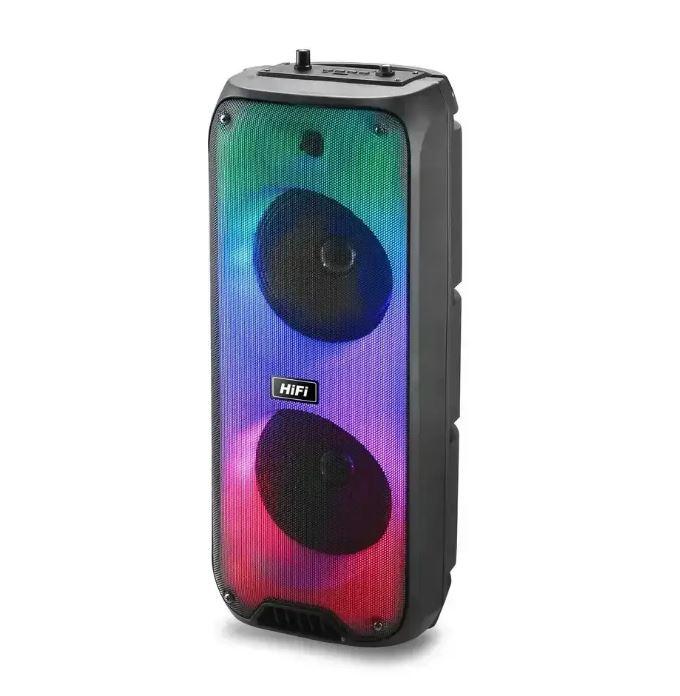 Переносна акустична система RX-6268 (6.5"х2) 10 Вт з дротовим мікрофоном та пультом 2400mAh
