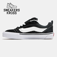 Женские кеды Vans KNU Skool Black White, Стильные кеды Ванс Олд Скул классические черного цвета 38