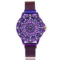 [VN-W8] Женские часы Classic Diamonds фиолетовые и голубые с каучуковским ремешком. часы 360 LP