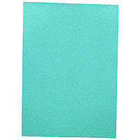 Фоамиран EVA 1.7±0.1 MM "Бірюзовий" IRIDESCENT HQ A4 (21X29.7CM) з клеєм 10PC/OPP