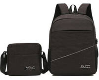Рюкзак городской повседневный универсальный Joy Start с выходом USB + Плечевая сумка AOD_468