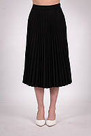 Спідниця спідниця-плісе жіноча чорна модна демісезонна трикотаж пояс міді Актуаль 911806, 42