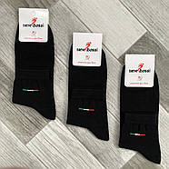 Шкарпетки чоловічі демісезонні бавовна середні ВженеBOSSi Italian, розмір 33 (47-48), чорні, 11379, фото 2