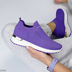 Яскраві спортивні зручні фіолетові текстильні мокасини колір на вибір