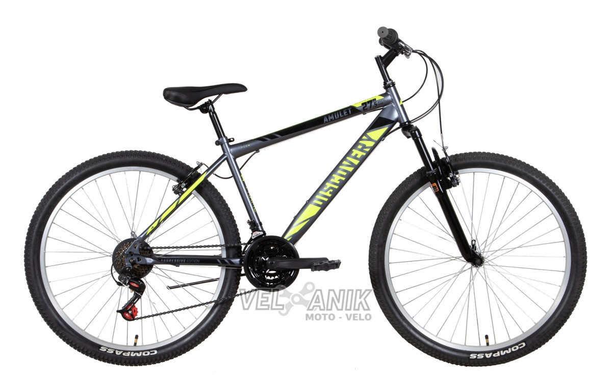 Велосипед 27,5" Discovery AMULET Vbr TGB (рама 17") сіро-жовтий мат