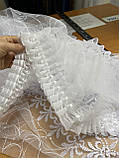 Тюль 3 метри х 1,50 висота фатин вишивка біла, фото 2
