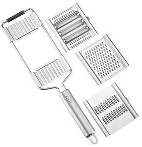 Терка-шатківниця овочерізка 4 в 1 з нержавіючої сталі, ручна овочерізка з 4 насадками