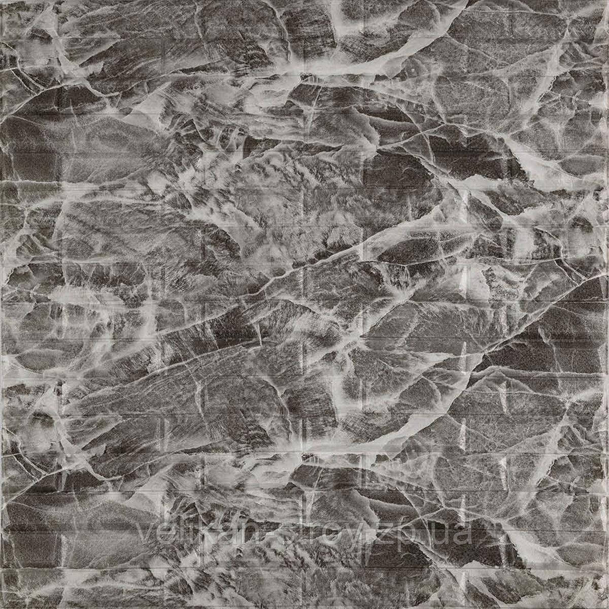 3D панель самоклеюча кладка чорна 700х770х7мм (330) SW-00000674, фото 1