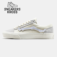 Мужские кеды Vans Blends x OG Style 36 LX Beige White, Стильные кеды Ванс Олд Скул белого цвета 44