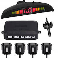 Парктроник для автомобиля универсальный с LCD дисплеем на 4 датчика черный AOD_351