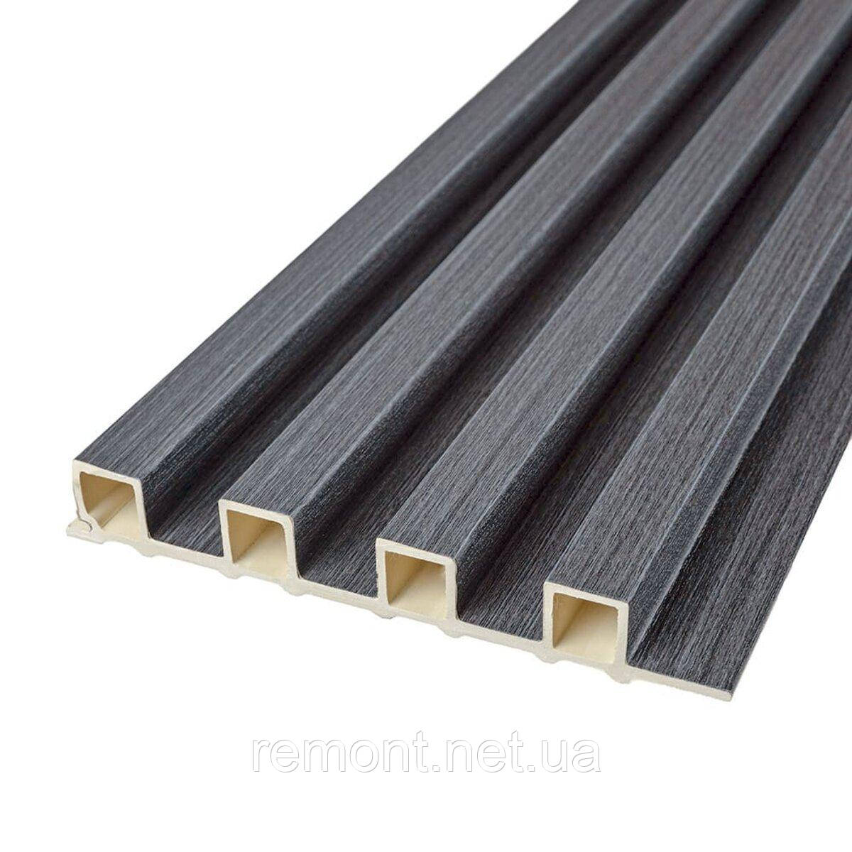 Рейка декоративна WPC стінова 3000х160х23мм Графіт SW-00001529, фото 1