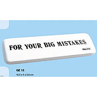 Ластик прямокутний бел. 16,5x5x0,9см "For your big mistakes" "TM FACTIS"