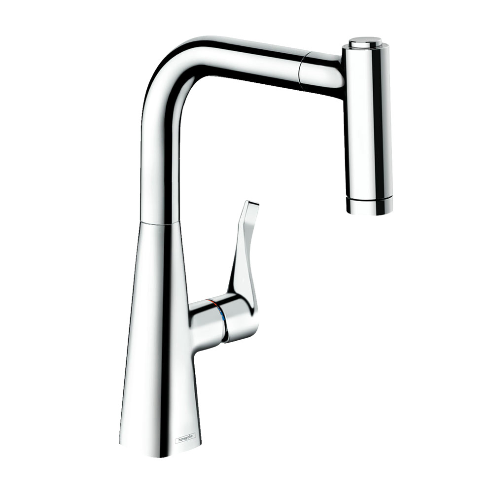 Змішувач для кухні Hansgrohe Metris M71 220, з висувним душем, хром (73823000)
