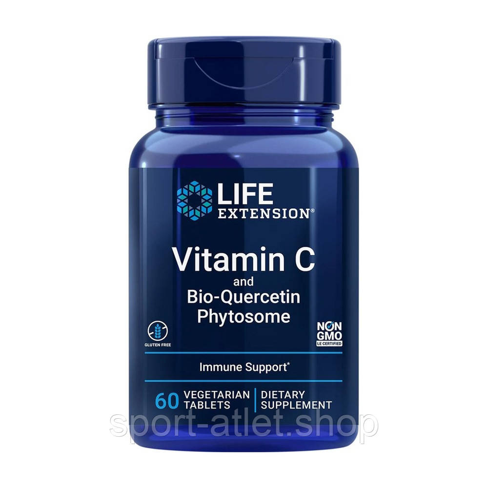 Вітамін С і фітосома біо-кверцетину Life Extension Vitamin C and Bio-Quercetin Phytosome, 60 таблеток для підтримки