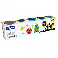 Тесто для лепки "Neon Soft Dough" "TM MILAN" 142г, набор 5шт 1шт/этик