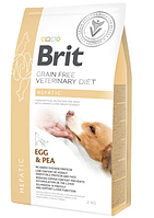 Сухий корм Brit GF VetDiets Dog Hepatic для собак при хворобі печінки з яйцем, горохом, бататом та гречкою 2 кг