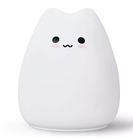 Детский силиконовый светильник Lesko Little Cat Silicone Light LJC-124 Кот