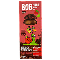 Цукерки натуральні шоколадні яблуко-полуниця Равлик Боб Bob snail 30g 24шт/ящ (Код: 00-00016197)