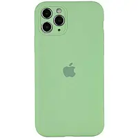 Чохол Silicone Case з захистом камери на Apple iPhone 12 Pro (6.1") (М'ятний / Mint)