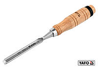 Стамеска напівкругла YATO : b= 12 мм, клинок- 125 мм, дерев'яна ручка- 112 мм [12/48] Zruchno и Экономно