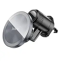 Автотримач Hoco H23 Alma metal ring magnetic (air outlet) (Black / Metal gray)