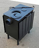 Піч буржуйка сталева, обігрів до 50 м.кв., з 2-ма конфорками та конвекційними ламелями. Коцюба у комплекті, фото 3