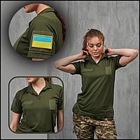 Женское военное поло cast военная футболка тактическая женская цвета хаки, тактические военные футболки