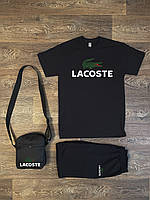 Набор тройка шорты футболка и сумка мужской (Лакост) Lacoste, материал хлопок S