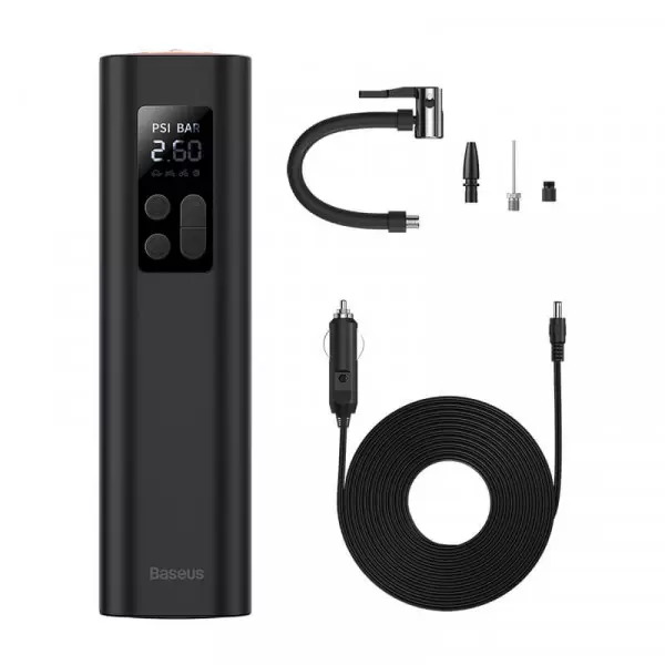 Автомобільний насос Автокомпресор Baseus Super Mini Inflator Pump Портативний компресор для автомобіля (CRCQ000001) Black