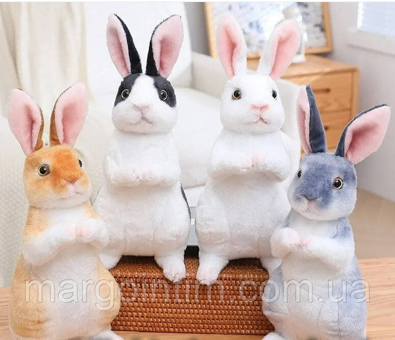 Іграшка 3D Заєць / мультфільм кролик плюшева іграшка (подушка)24 см Сувенір подарунок, фото 1