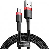 Кабель для быстрой зарядки Baseus Cafule Cable USB to Type-C 3A 0.5м Quick Charge 3.0 (CATKLF-A91) Black/Red