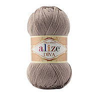 Пряжа акриловая Alize Diva, Моко № 167, 100 г, 350 м, Ализе Дева, нити для вязания