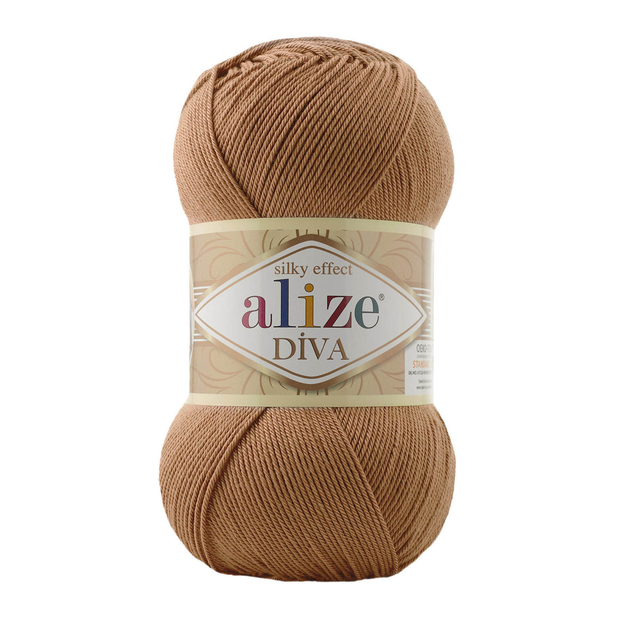 Пряжа акрилова Alize Diva, Теракот No 261, 100 г, 350 м, Алізе Діва, нитки для в'язання