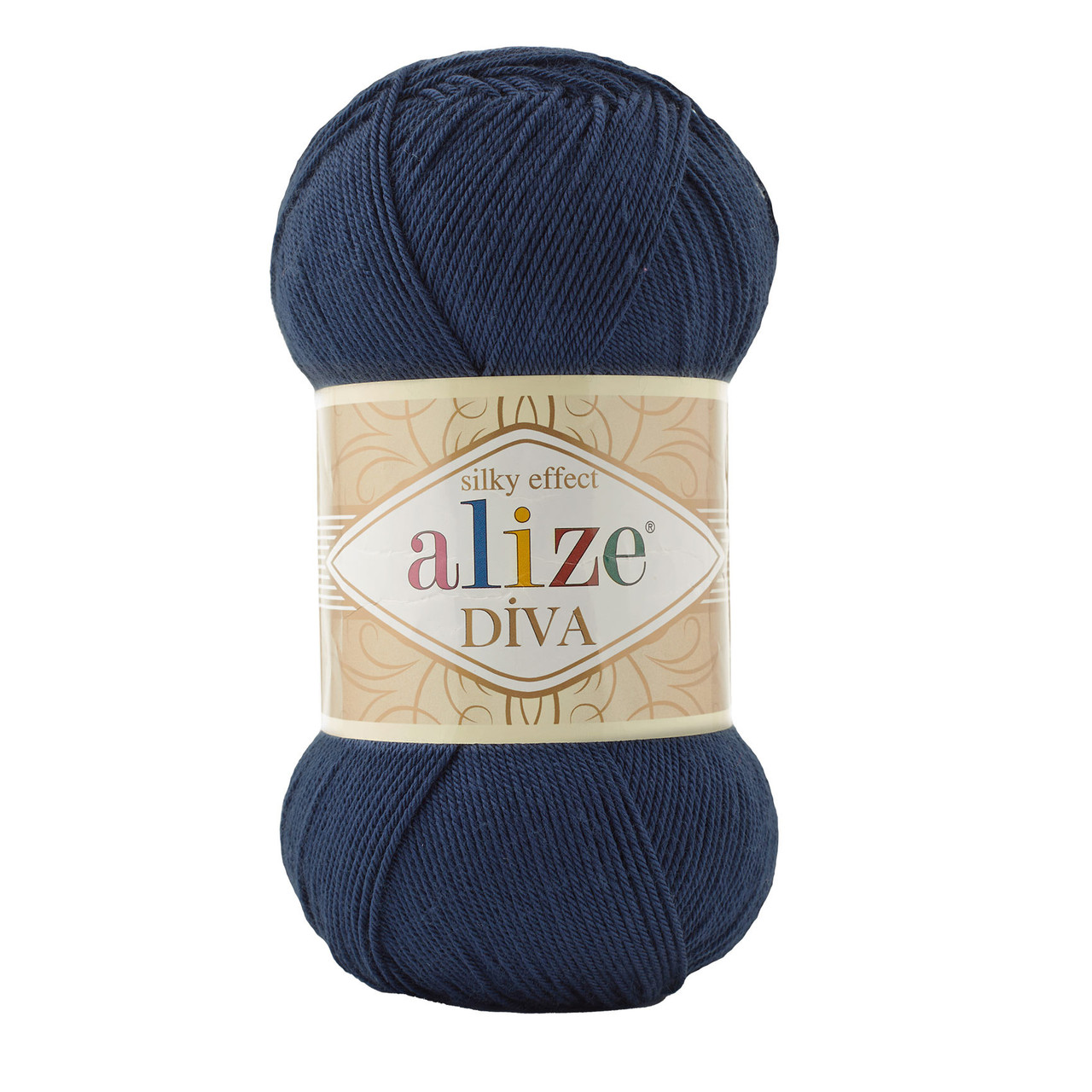 Пряжа акрилова Alize Diva, Темно-синій No 361, 100 г, 350 м, Алізе Діва, нитки для в'язання