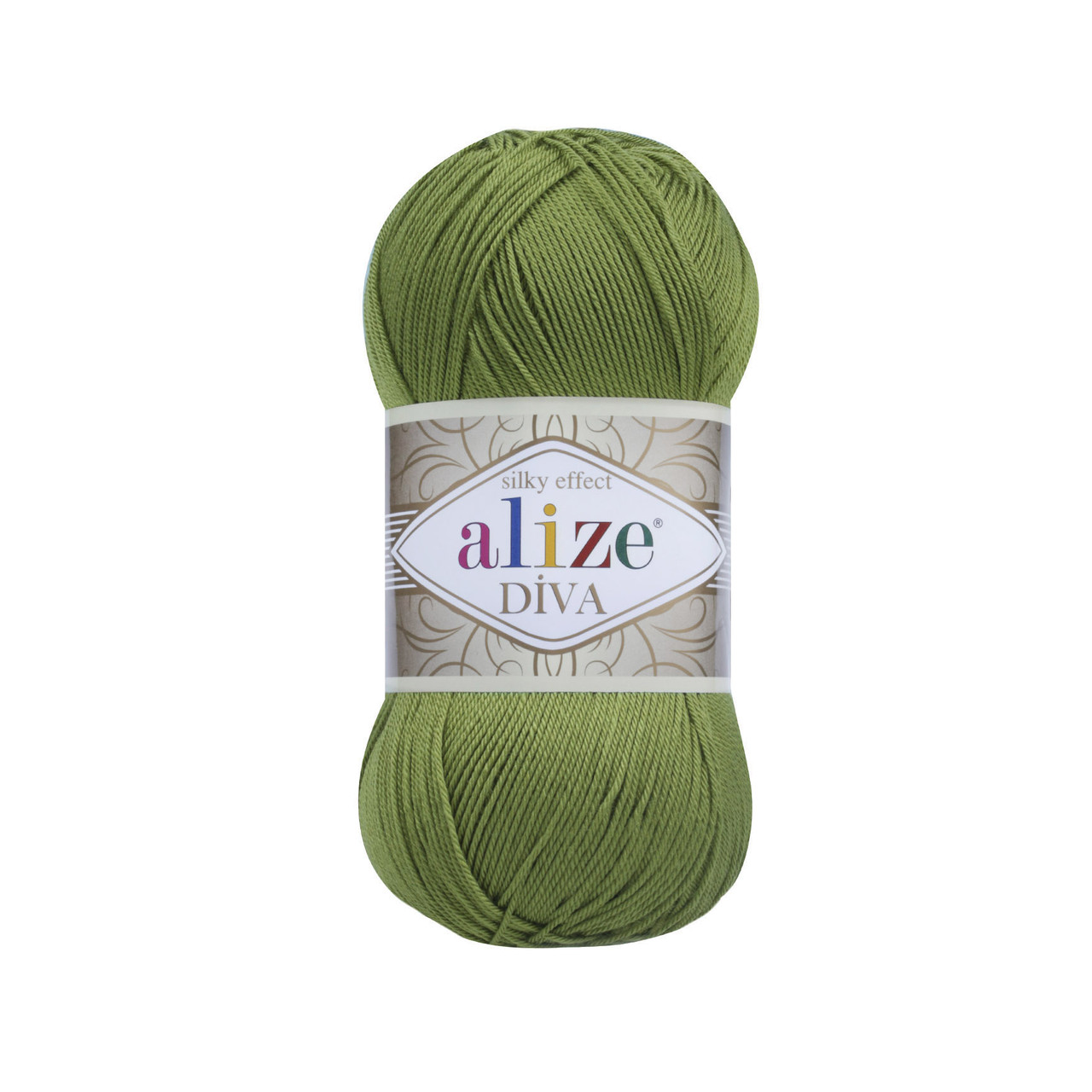 Пряжа акрилова Alize Diva, Трав'яний No 210, 100 г, 350 м, Алізе Діва, нитки для в'язання