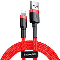 Кабель для быстрой зарядки Baseus Cafule Cable USB to Lightning 2.4A 1м Кабель для Айфона (CALKLF-B09) Red