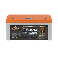 Акумулятор для ДБЖ LogicPower LiFePO4 25.6V - 100 Ah (2560Wh) (BMS 80A/80А) пластик LCD Smart BT (24331)