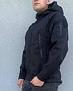 Тактична Куртка Soft Shell чорна 01 непромокаюча, фото 3