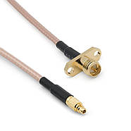 Кабель антений MMCX прямий - RP-SMA Female (мама) 15 см розетка перехідник пігтейл, для FPV, антен, модемів, фото 3